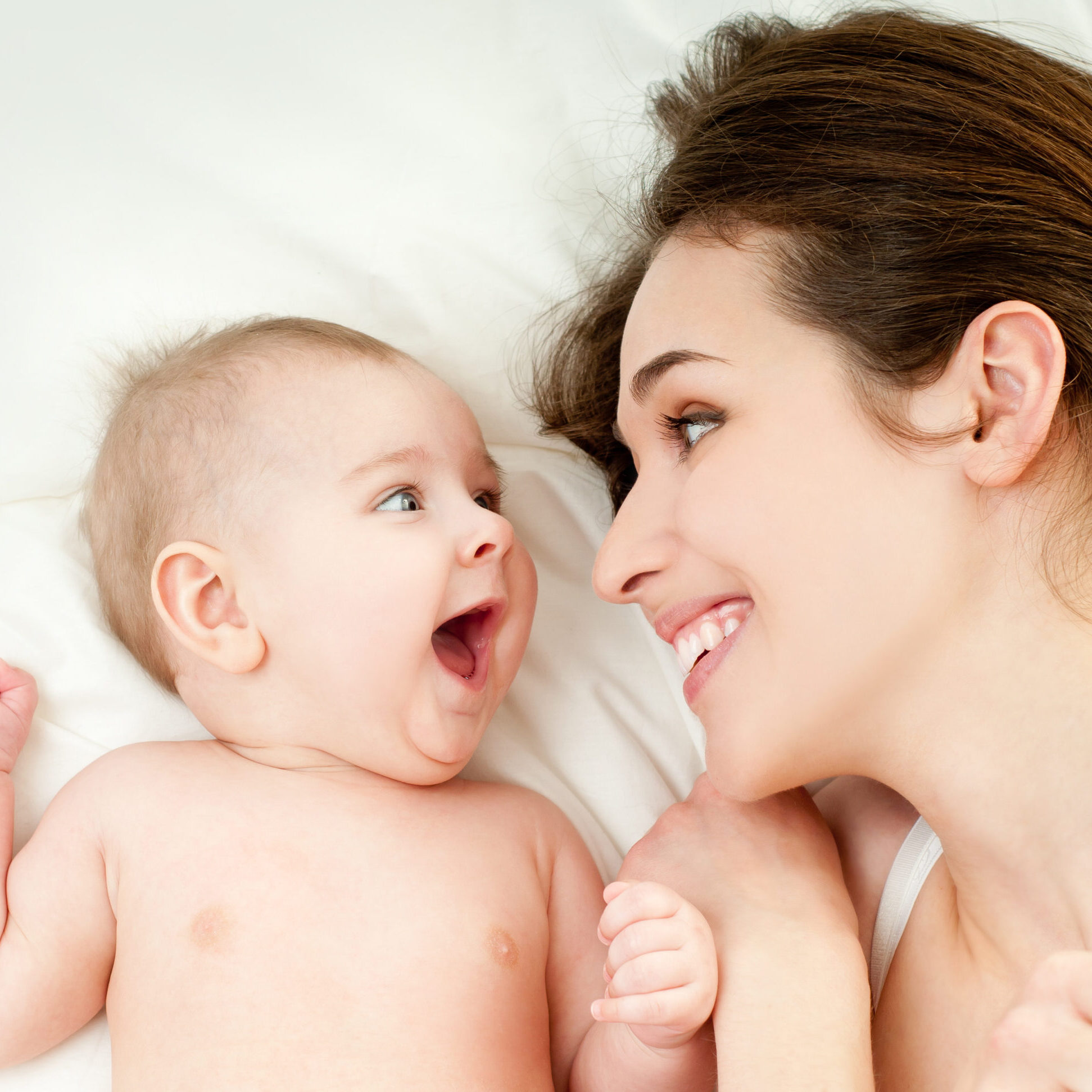 happy mother with baby happy mother with baby